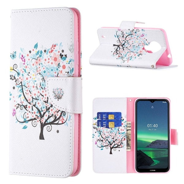 Wonderland Nokia 1.4 Läppäkotelo - Flowered Puu Multicolor
