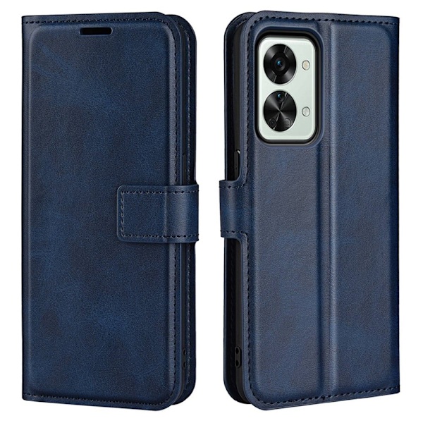 OnePlus Nord 2T nahkainen lompakokkotelo - Sininen Blue
