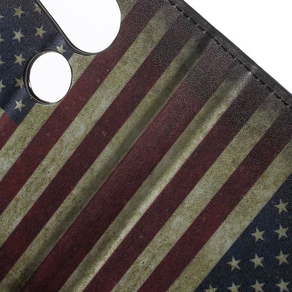Moberg Google Nexus 5X Lær Etui - Retro Amerikanske Flagget Multicolor