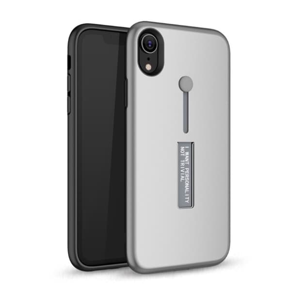 iPhone Xs Max kickstand combo etui - Grå Silver grey