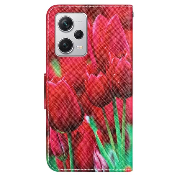 Wonderland Xiaomi Poco X5 Pro / Redmi Note 12 Pro / 12 Pro Speed Flippetui - Tulip Red
