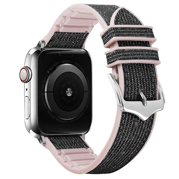 Apple Watch (41mm) skinnende glitrende silikone-urrem - Sort Black