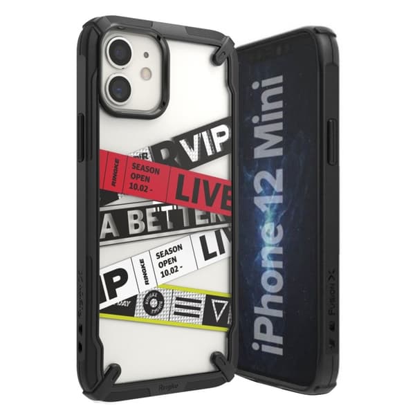 Ringke FUSION X DESIGN - iPhone 12 mini - Billetbånd 2 Black