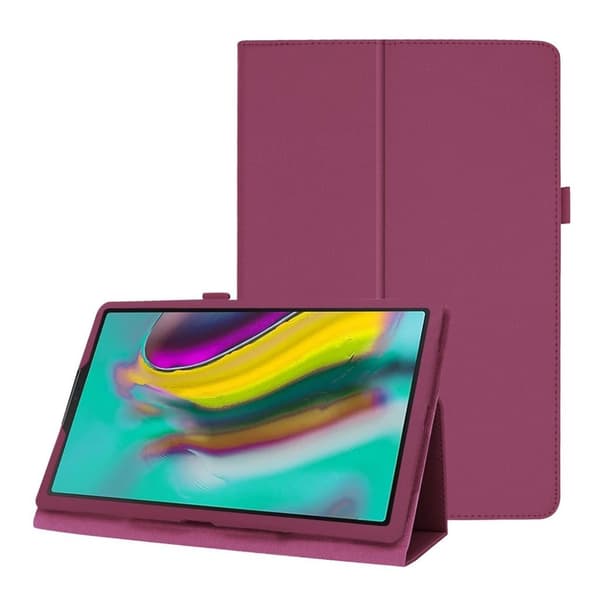 Samsung Galaxy Tab S5e litchi læretui (T720) - Purple Purple