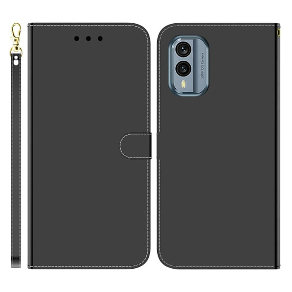 Mirror Nokia X30 Flip Etui - Sort Black