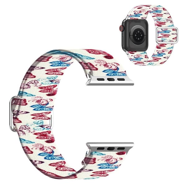 Apple Watch Series 6 / 5 44mm elastic nylon pattern watch band - Butterfly multifärg