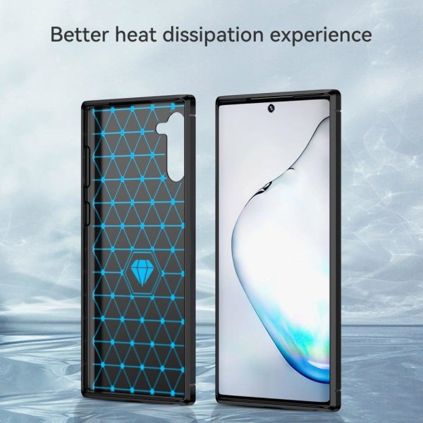 Carbon Flex Suojakotelo Samsung Galaxy Note 10 - Musta Black