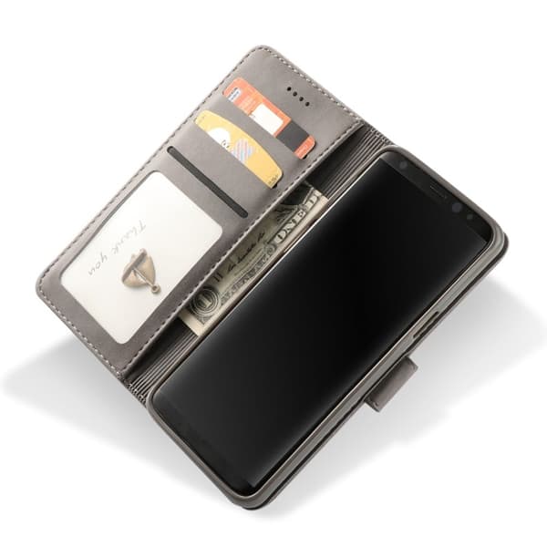 LC.IMEEKE Samsung Galaxy S9 flip case - Harmaa Silver grey