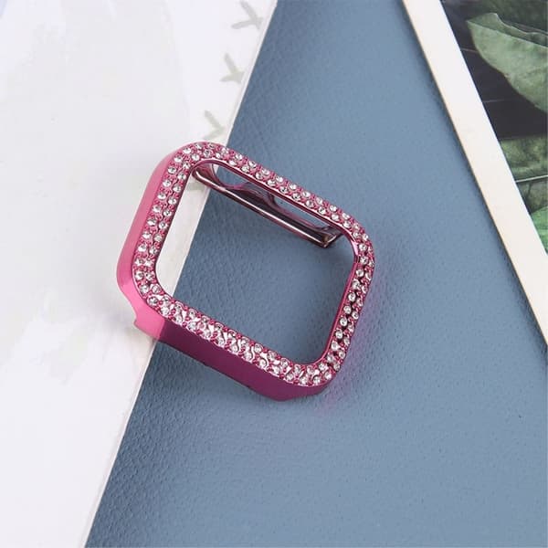 Apple Watch (41 mm) skyddsfodral med strassdekor - Rosa Ros Rosa