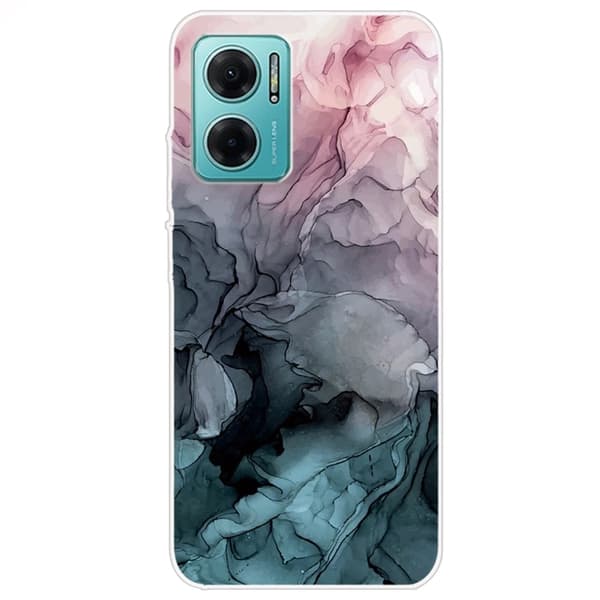 Marmormotiv Xiaomi Redmi Note 11E skal - Rosa Och Gråblå Moln multifärg