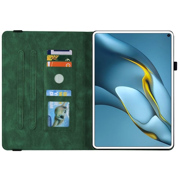 Huawei MatePad Pro 10.8 (2021) läderfodral med fjärilsblommönster - Grön Grön