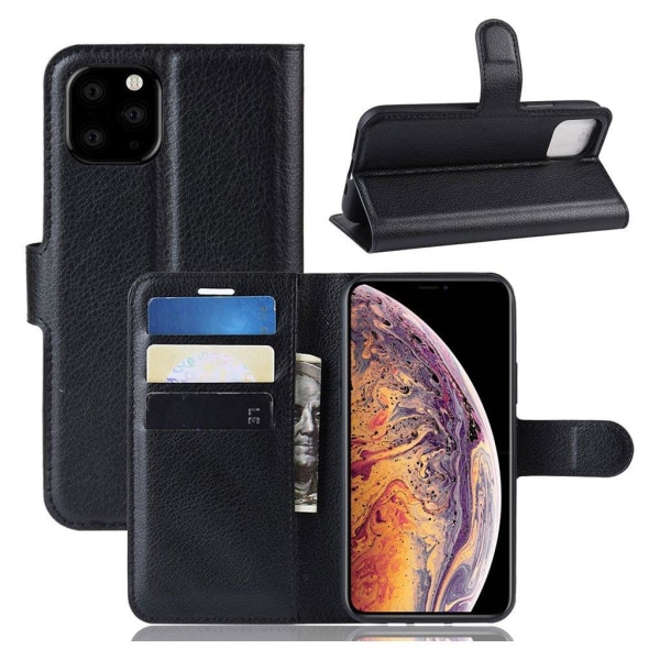 Alpha iPhone 11 Pro Max læder flip etui - Sort Black