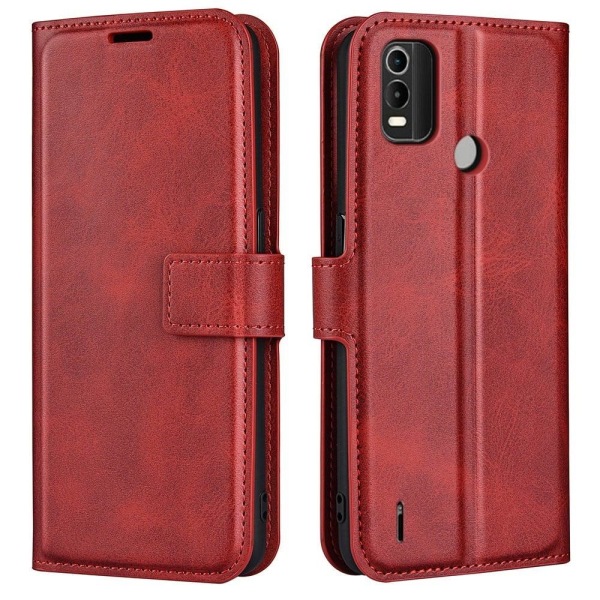 Hållbart konstläder Nokia C21 Plus fodral med plånbok - Röd Röd