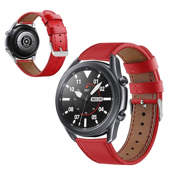ægte læder rem til Samsung Galaxy Watch 3 (41mm) - rød Red