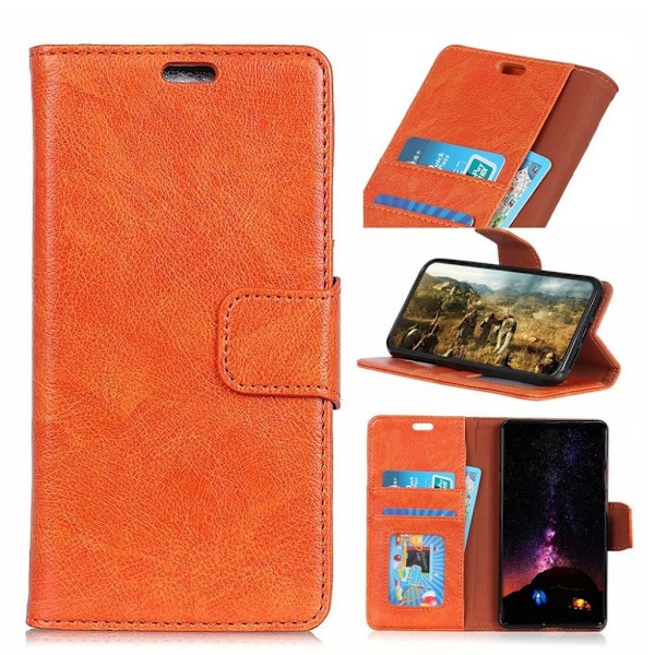 Samsung Galaxy S10 Plus Texturerat split läderfodral - Orange Orange