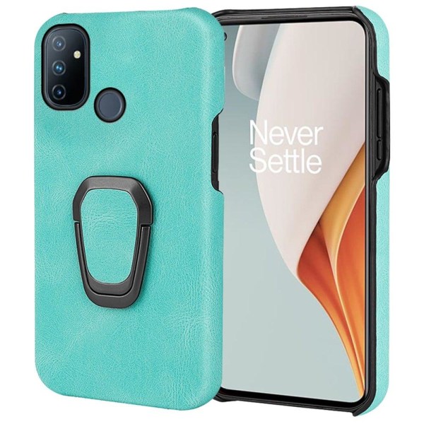 Shockproof leather cover with oval kickstand for OnePlus Nord N1 Grön