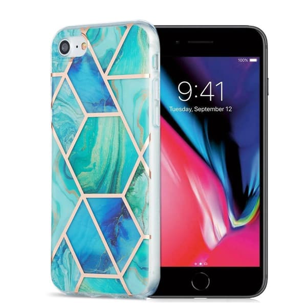 Marble design Apple Smartphone cover - Grøn / Blå Green