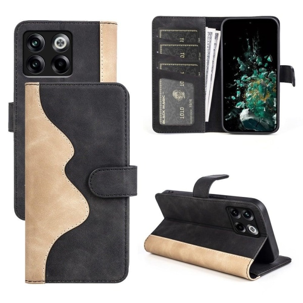 Tvåfärgat OnePlus Ace Pro / OnePlus 10T fodral i läder - Svart Svart