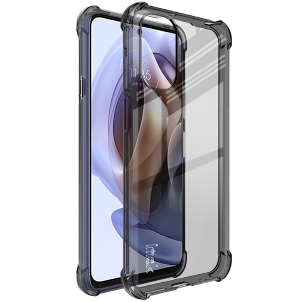 IMAK turvatyynyn suojus Motorola Moto G41 / G31 - Läpinäkyvä Musta Transparent