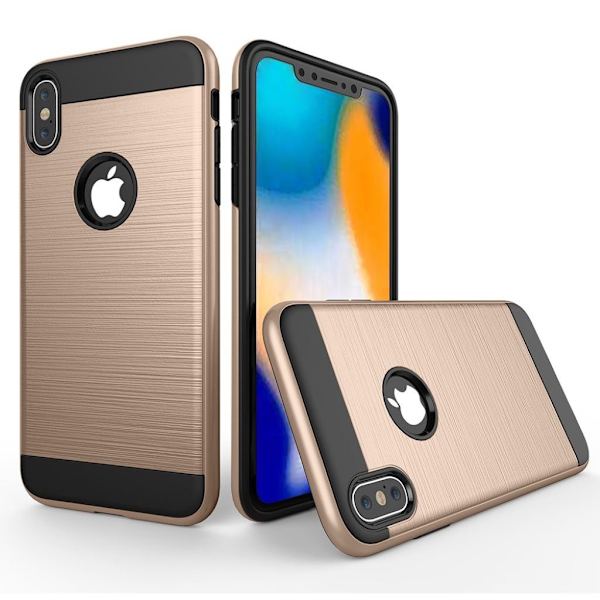 Børstet kombinationsetui til iPhone Xr - Guld Gold