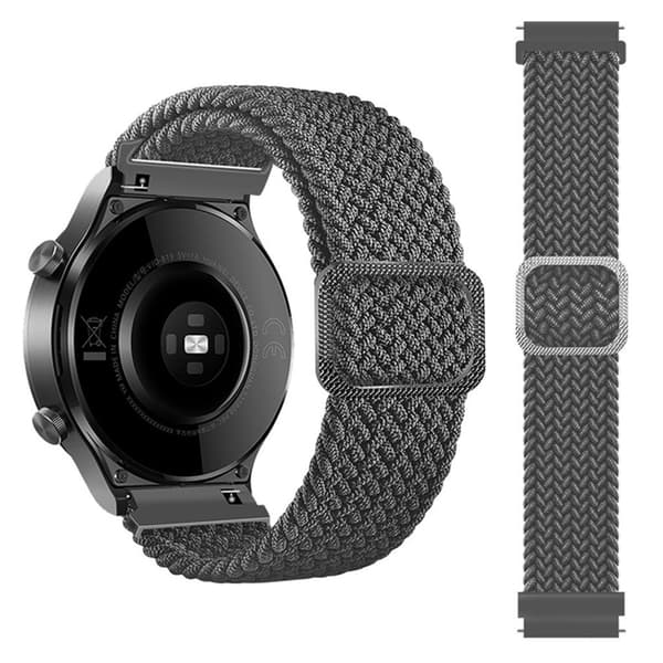 20mm Samsung Galaxy Watch Active 2 - 40mm / Watch (42mm) braid pattern watch strap - Grey Silvergrå
