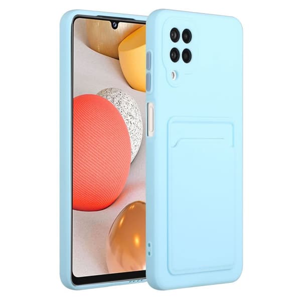 Card Holder Cover til Samsung Galaxy A12 5g - Babyblå Blue