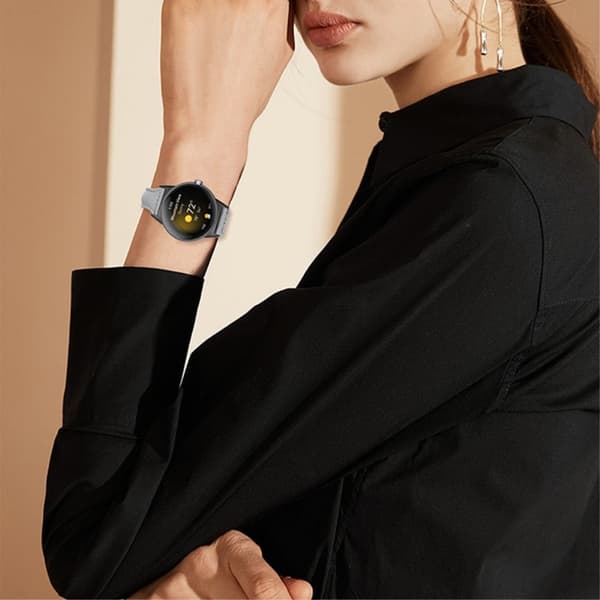 Google Pixel Watch urrem i ægte læder med sort stik - Grå Silver grey