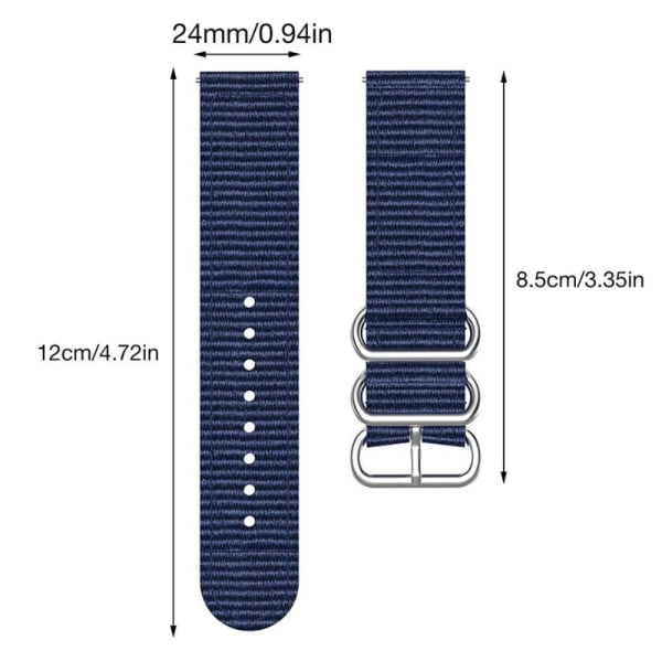 Breathable canvas adjustable watch strap for Suunto watch - Dark Blue