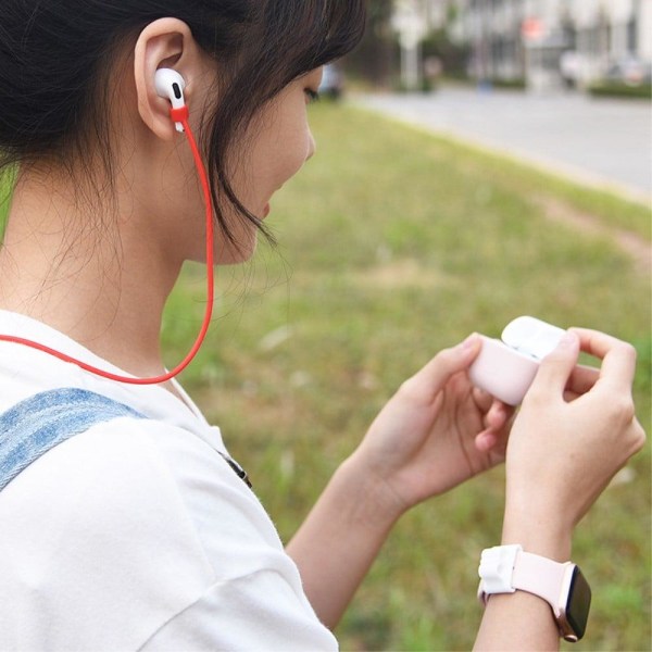 AirPods Pro 2 silikoneovertræk med strop og holder til ørepropper - Grøn Green