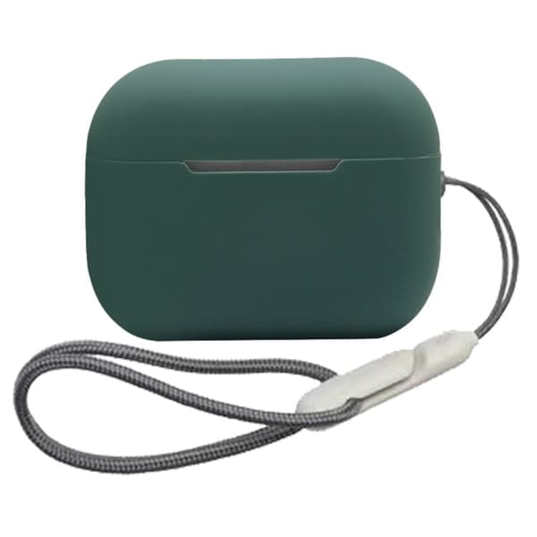 AirPods Pro 2 silikonfodral med nyckelband - Midnattsgrön Grön