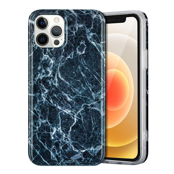 Marmormotiv iPhone 12 Pro Max skal - Grå Silvergrå