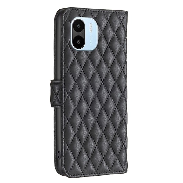 Rhombus mat Xiaomi Redmi A1 flip etui - Sort Black