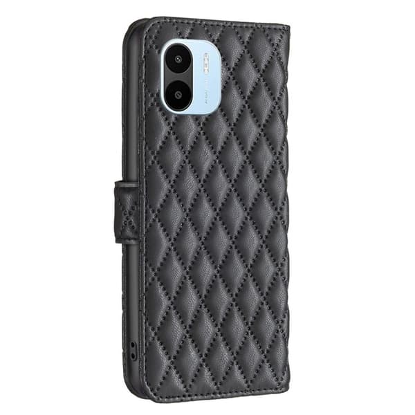 Rombemønster, matt flip-deksel for Xiaomi Redmi A1 - Svart Black