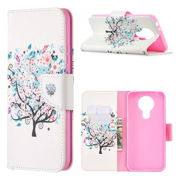 wonderland Nokia 3.4 flip etui - træ Green