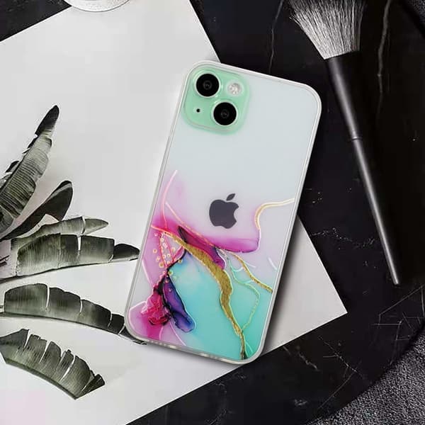 Marble iPhone 15 Plus Suojakotelo - Vihreä Multicolor