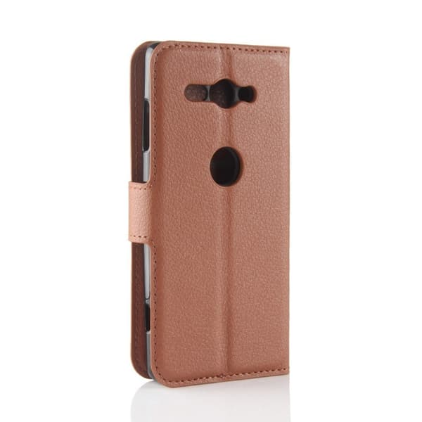 Sony Xperia XZ2 Compact Etui laget av kunstlær og silikon – Brun Brown