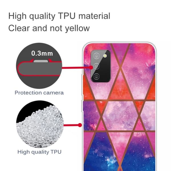Marmormotiv Samsung Galaxy A02s skal - Ros / Orange / Blå multifärg