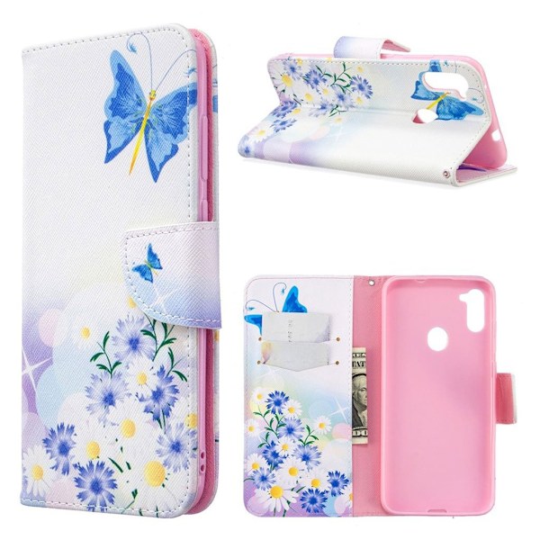 Wonderland Samsung Galaxy A11 / M11 etui - Perhonen ja Päivänkakkara Multicolor