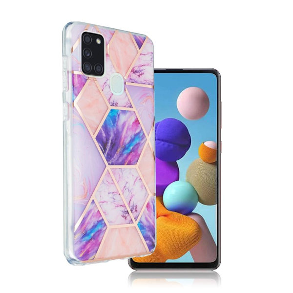 Marble Samsung Galaxy A21s Etui - Lyselilla Purple