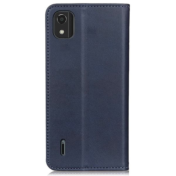 Nokia C2 2nd Edition flip etui i ægte læder med pung – Blå Blue