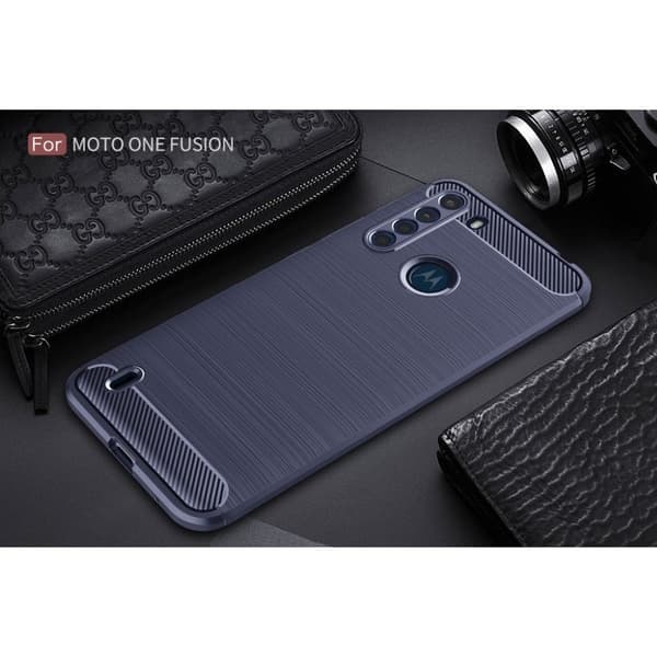 Carbon Flex Motorola One Fusion kotelot - Sininen Brown
