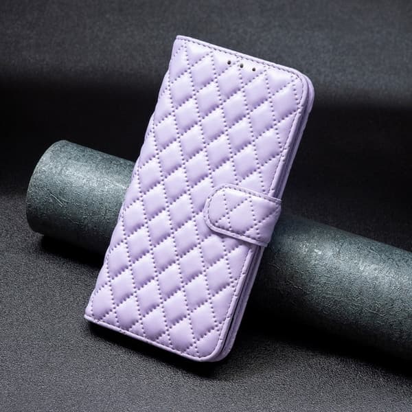Rombemønster, matt flip-deksel for iPhone 16 Pro Max - Lilla Purple