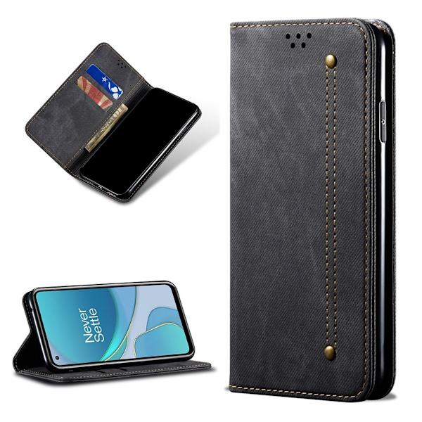 Jeans OnePlus 8T flip etui - sort Black