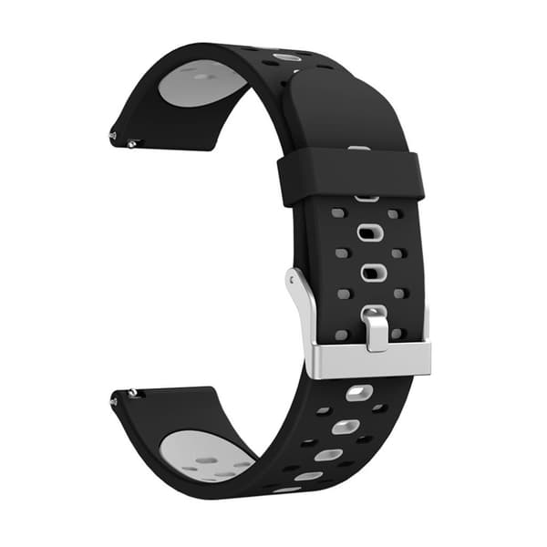 Samsung Galaxy Watch (42mm) tofarvet silikone Urrem - Sort / Grå Black