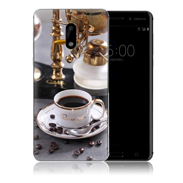 Nokia 6 Deksel laget av silikon - Kaffe kopper Multicolor