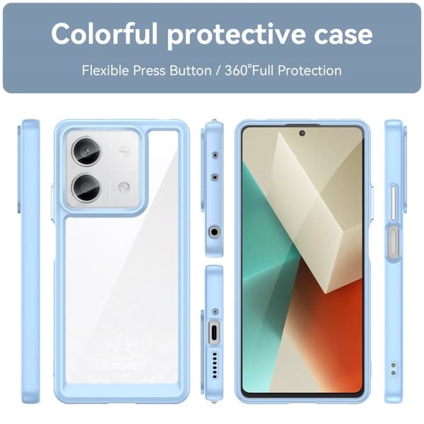 Xiaomi Redmi Note 13 5G  älykäs akryylikansi - Sininen Blue