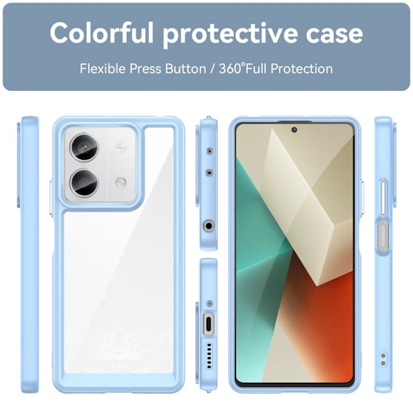 Xiaomi Redmi Note 13 smart akryl cover - Blå Blue