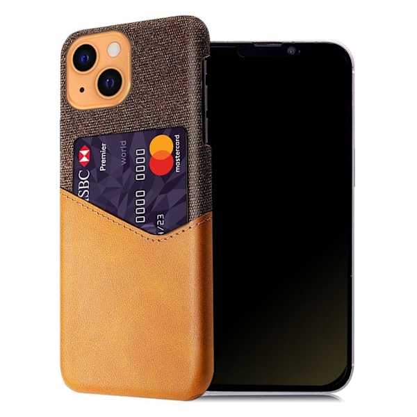 KSQ Stødabsorberet hybrid-telefonetui med stofstruktur og enkelt kortspor iPhone 13 6,1 tommer - Brun Brown