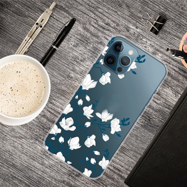 Deco iPhone 13 Pro Max skal - Vita Blommor Vit