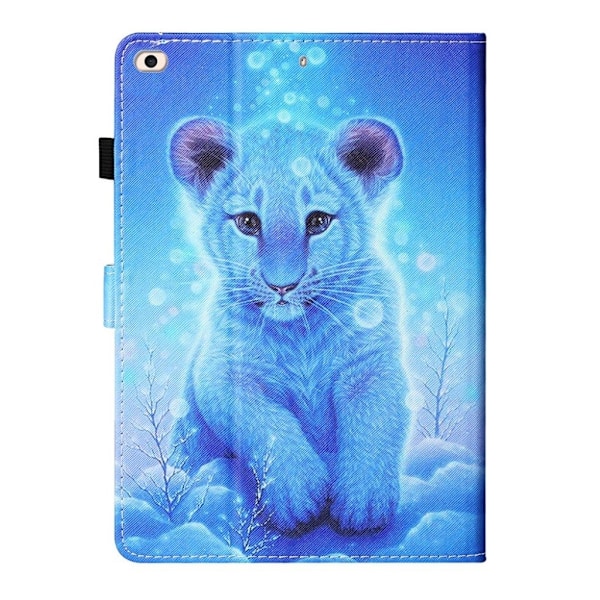 iPad (2018) / (2017) flipfodral i läder med coolt mönster - Liten Tiger Blå